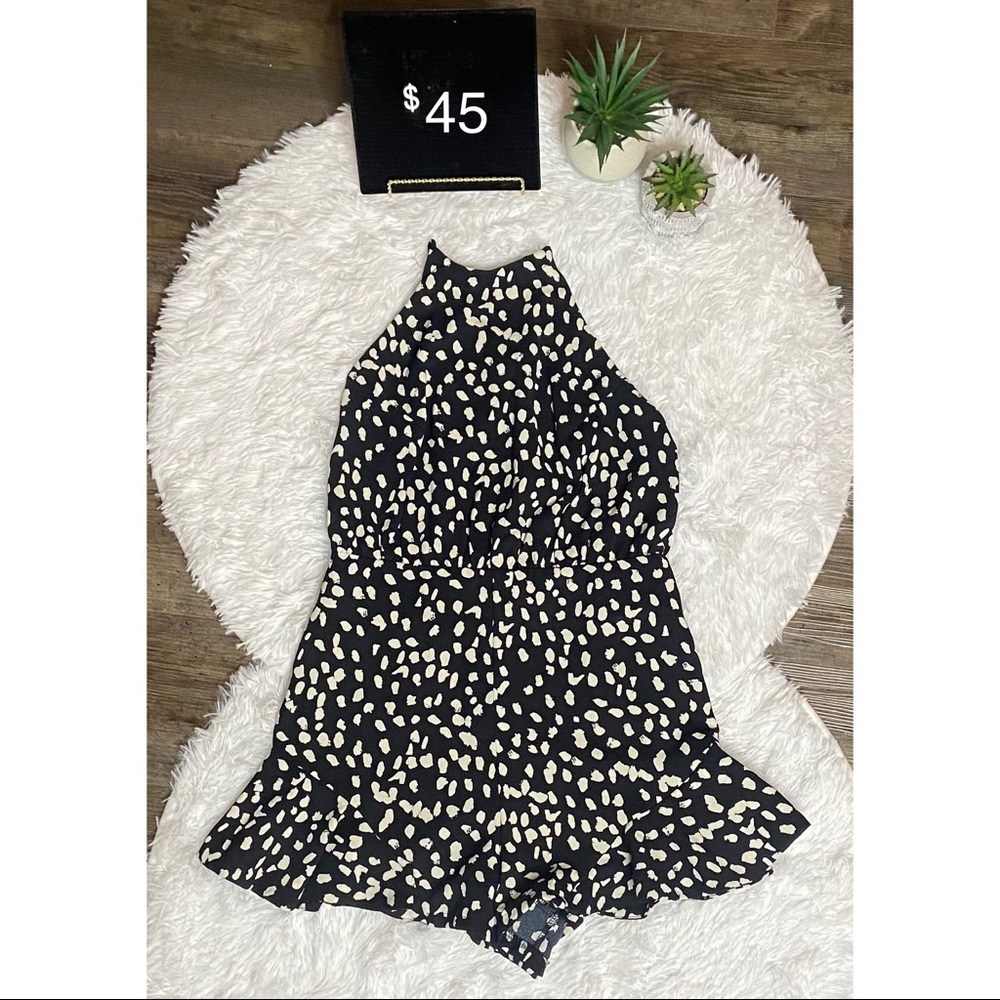 High Neck Printed Romper